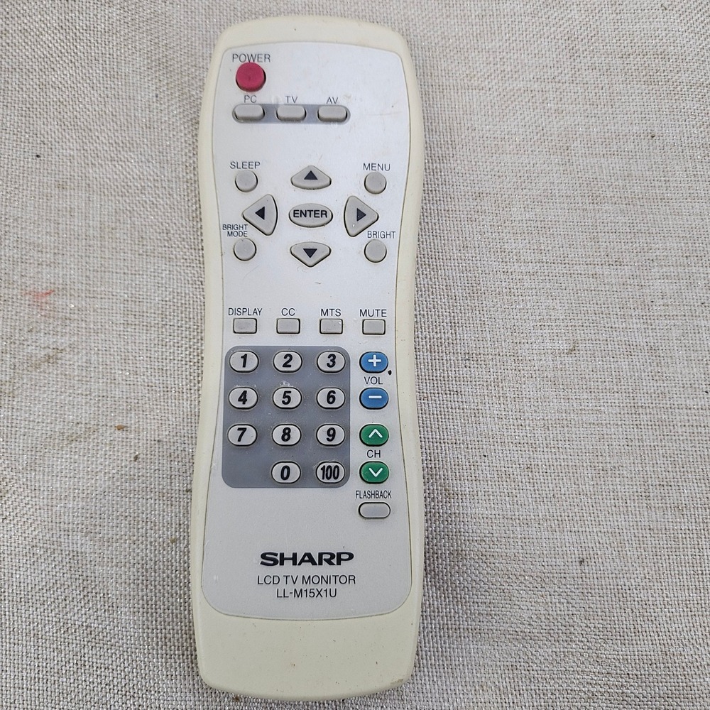 Sharp TV Remote Control LL-M15X1U LCD Monitor Replacement Cream OEM Controller